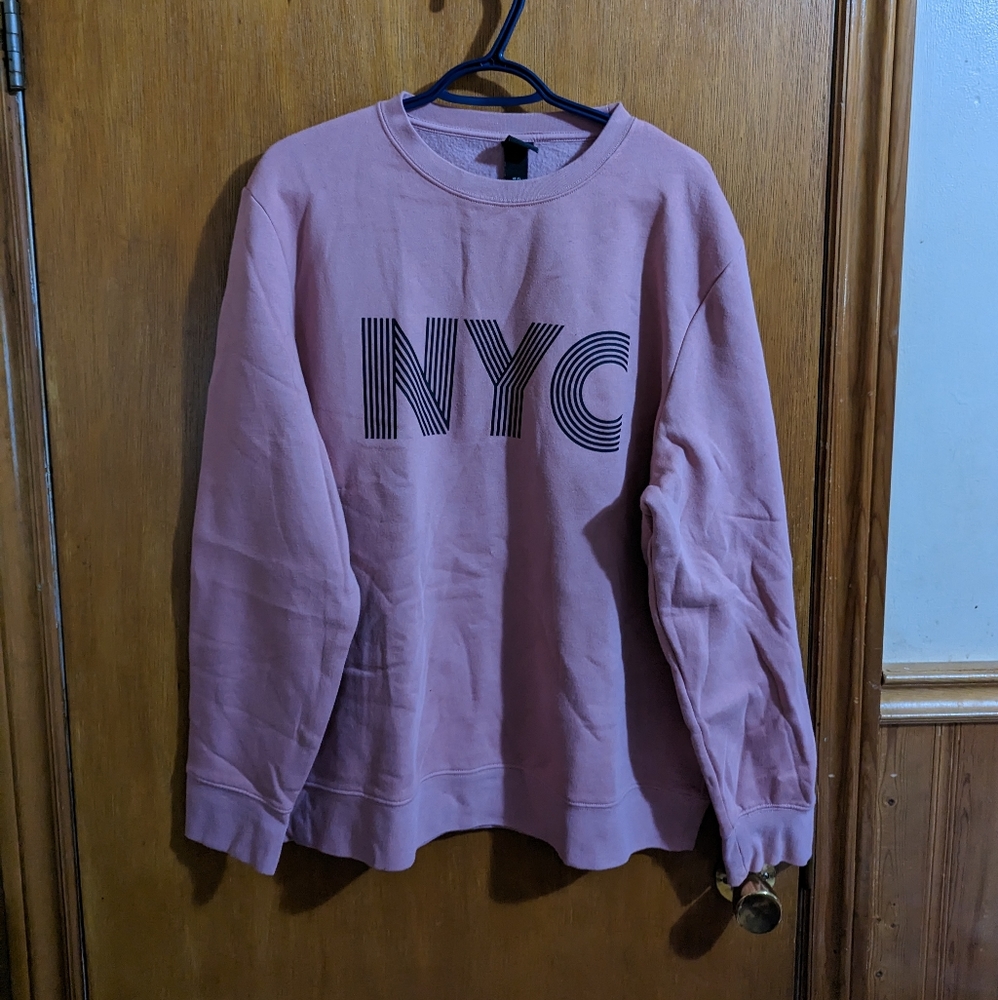 H&M NYC Sweatshirt, Pink, XL